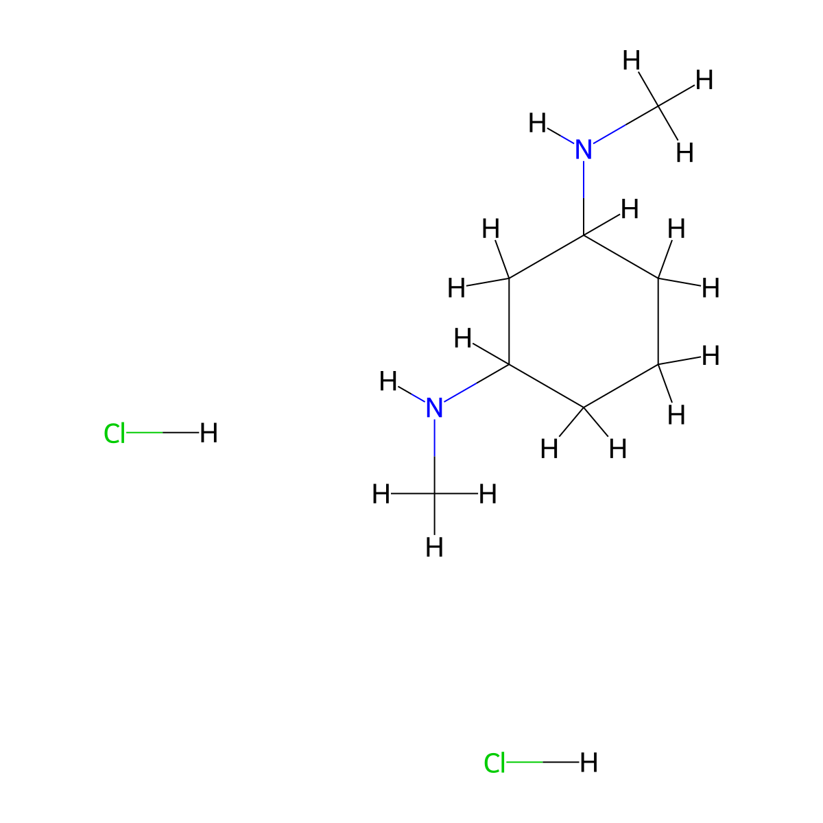 N1,N3-dimethylcyclohexane-1,3-diamine dihydrochloride molecular structure, CAS 2077-91-0