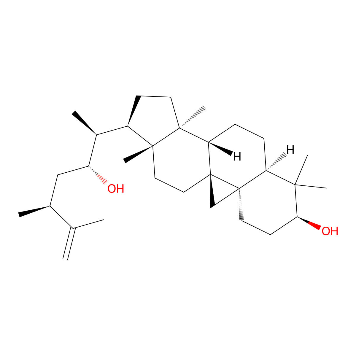 22-Hydroxycyclolaudenol molecular structure, CAS 2077090-18-5