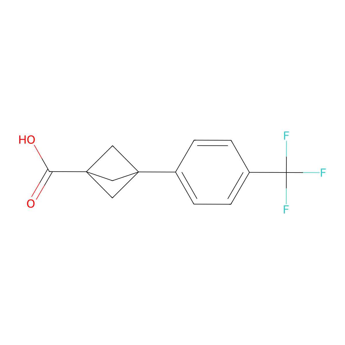 3-(4-(Trifluoromethyl)phenyl)bicyclo[1.1.1]pentane-1-carboxylic acid molecular structure, CAS 2077118-04-6