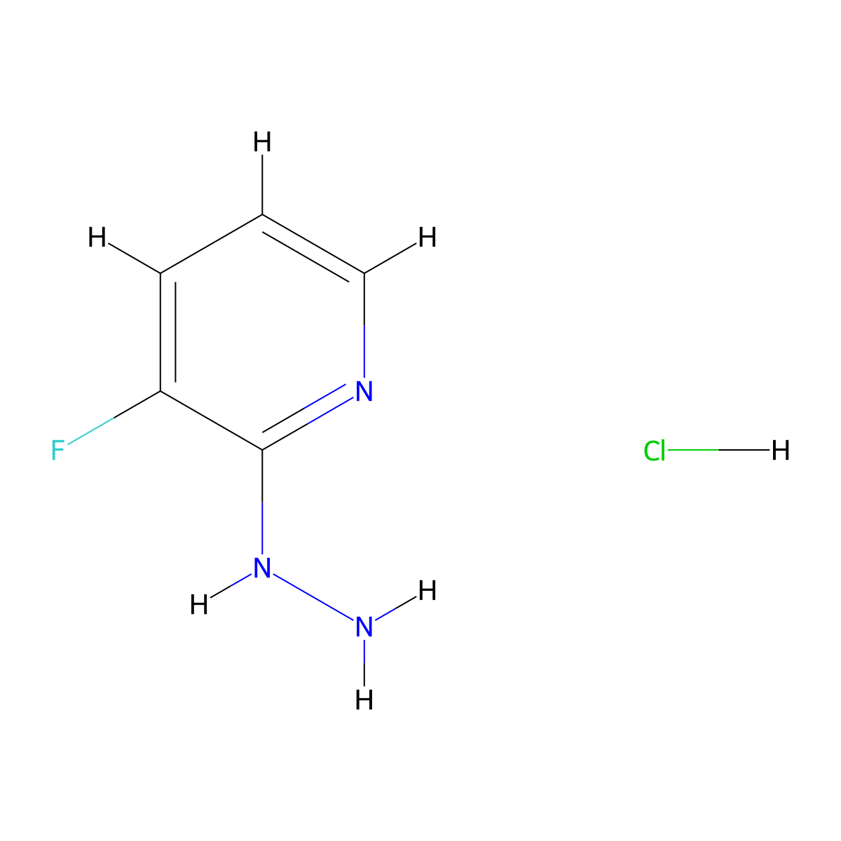 3-Fluoro-2-hydrazinylpyridine hydrochloride molecular structure, CAS 2077143-59-8