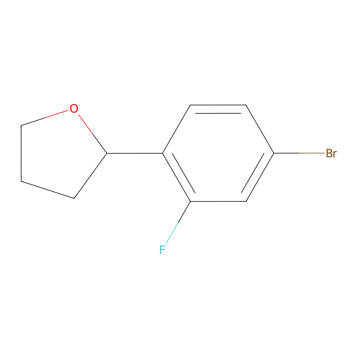 2-(4-Bromo-2-fluorophenyl)tetrahydrofuran molecular structure, CAS 2077183-36-7