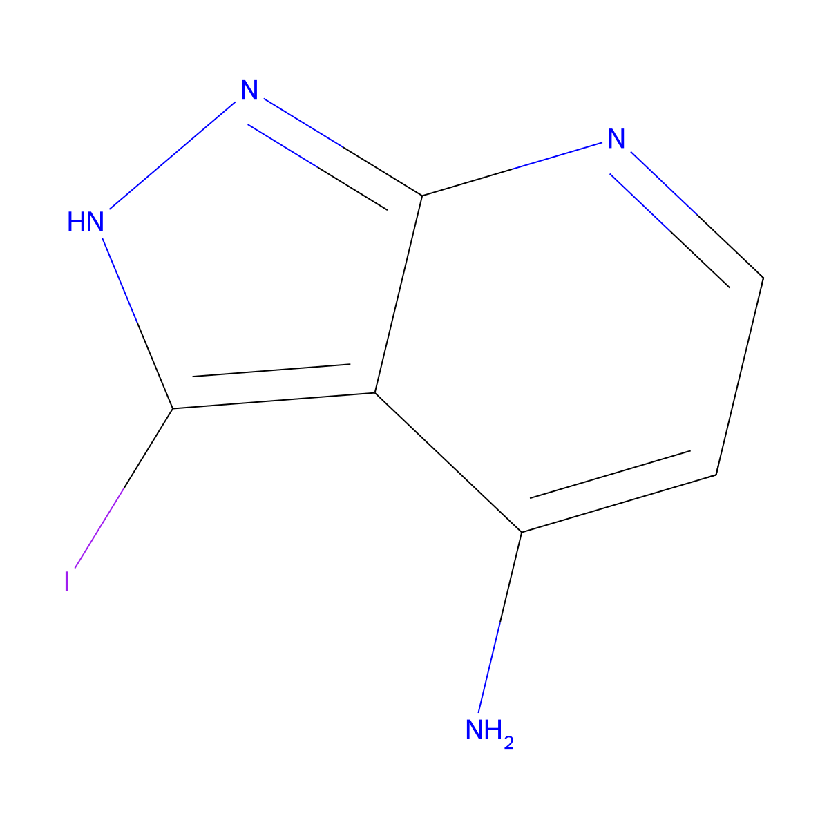 1H-Pyrazolo[3,4-b]pyridin-4-amine, 3-iodo- molecular structure, CAS 2077188-79-3