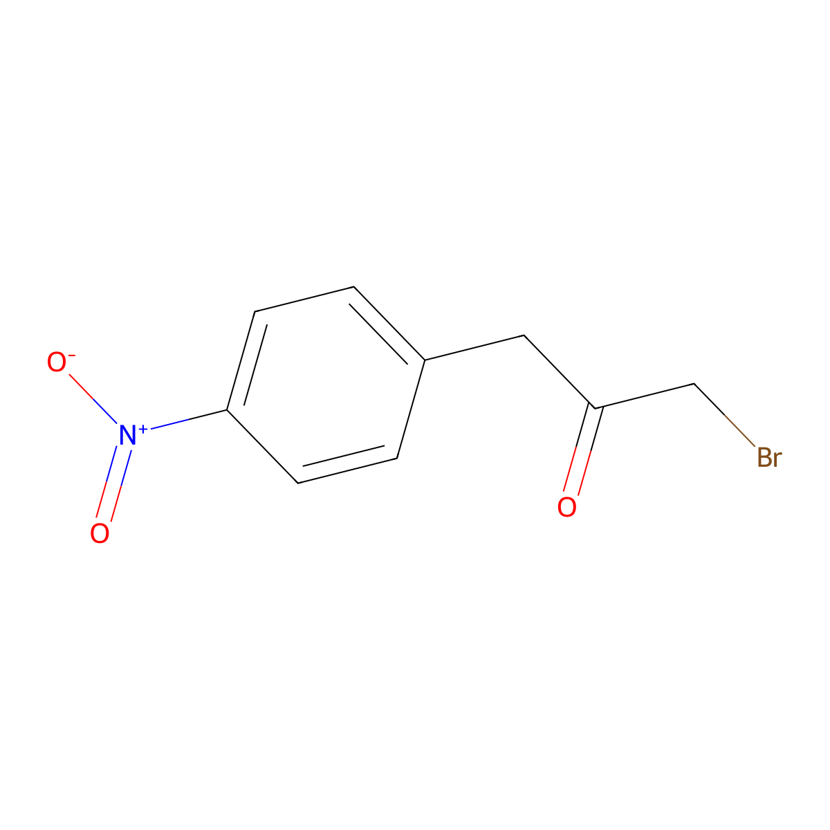 2-Propanone, 1-bromo-3-(4-nitrophenyl)- molecular structure, CAS 20772-07-0