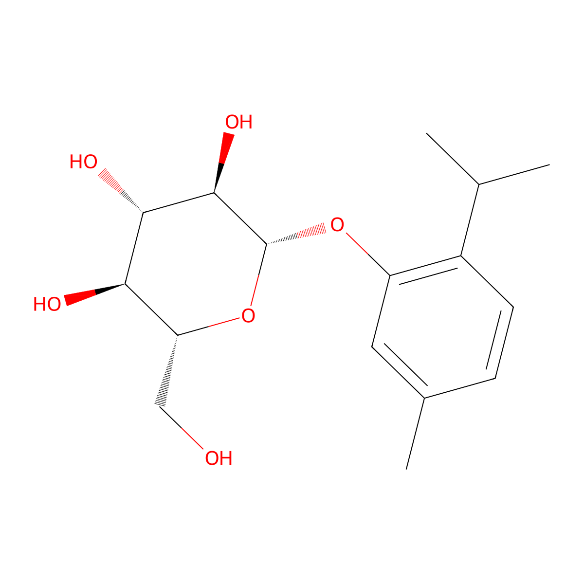 Thymol beta-D-glucopyranoside molecular structure, CAS 20772-23-0