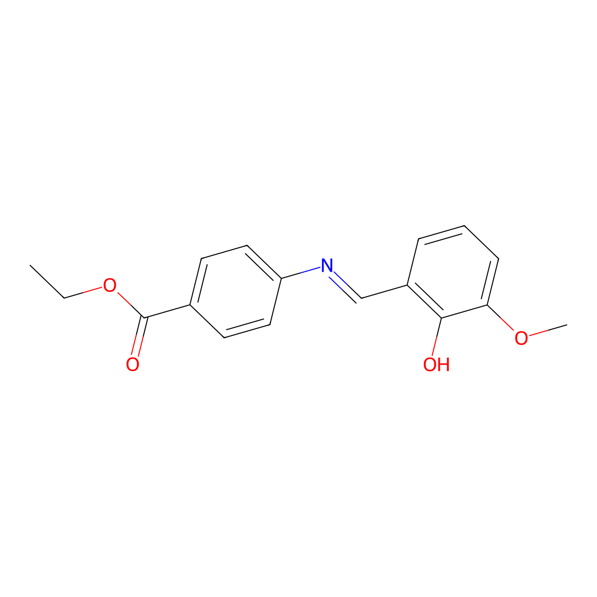 Alpha-(4-(ethoxycarbonyl)phenylimino)-6-methoxy-O-cresol molecular structure, CAS 20772-67-2