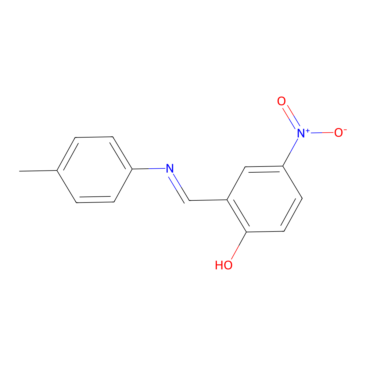 2-{(E)-[(4-methylphenyl)imino]methyl}-4-nitrophenol molecular structure, CAS 20772-75-2