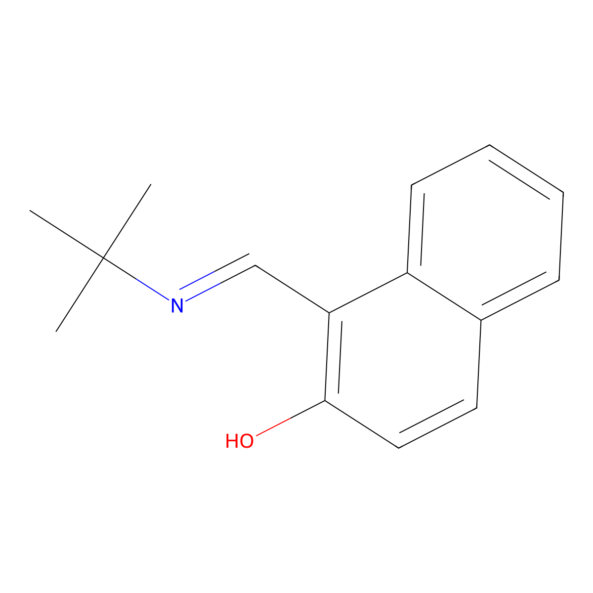 2-Naphthalenol, 1-[[(1,1-dimethylethyl)imino]methyl]- molecular structure, CAS 20772-83-2
