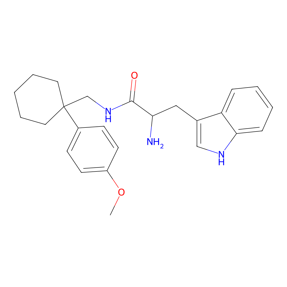 (S)-2-amino-3-(1H-indol-3-yl)-N-((1-(4-methoxyphenyl)cyclohexyl)methyl)propanamide molecular structure, CAS 2077237-94-4