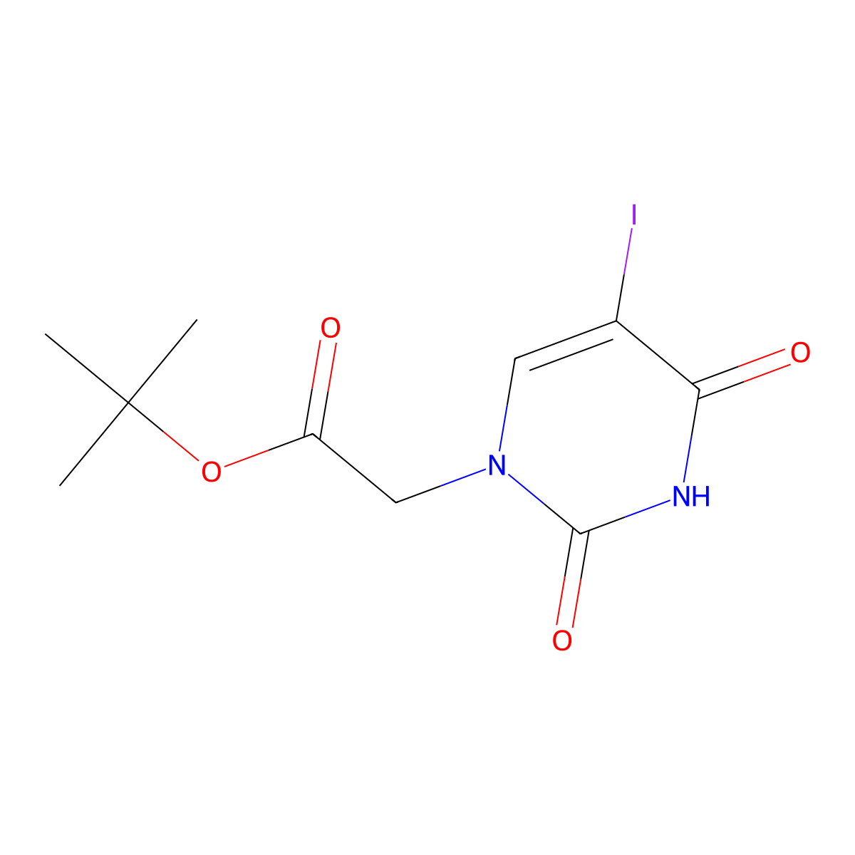 Tert-butyl 2-(5-iodo-2,4-dioxopyrimidin-1-yl)acetate molecular structure, CAS 207724-94-5