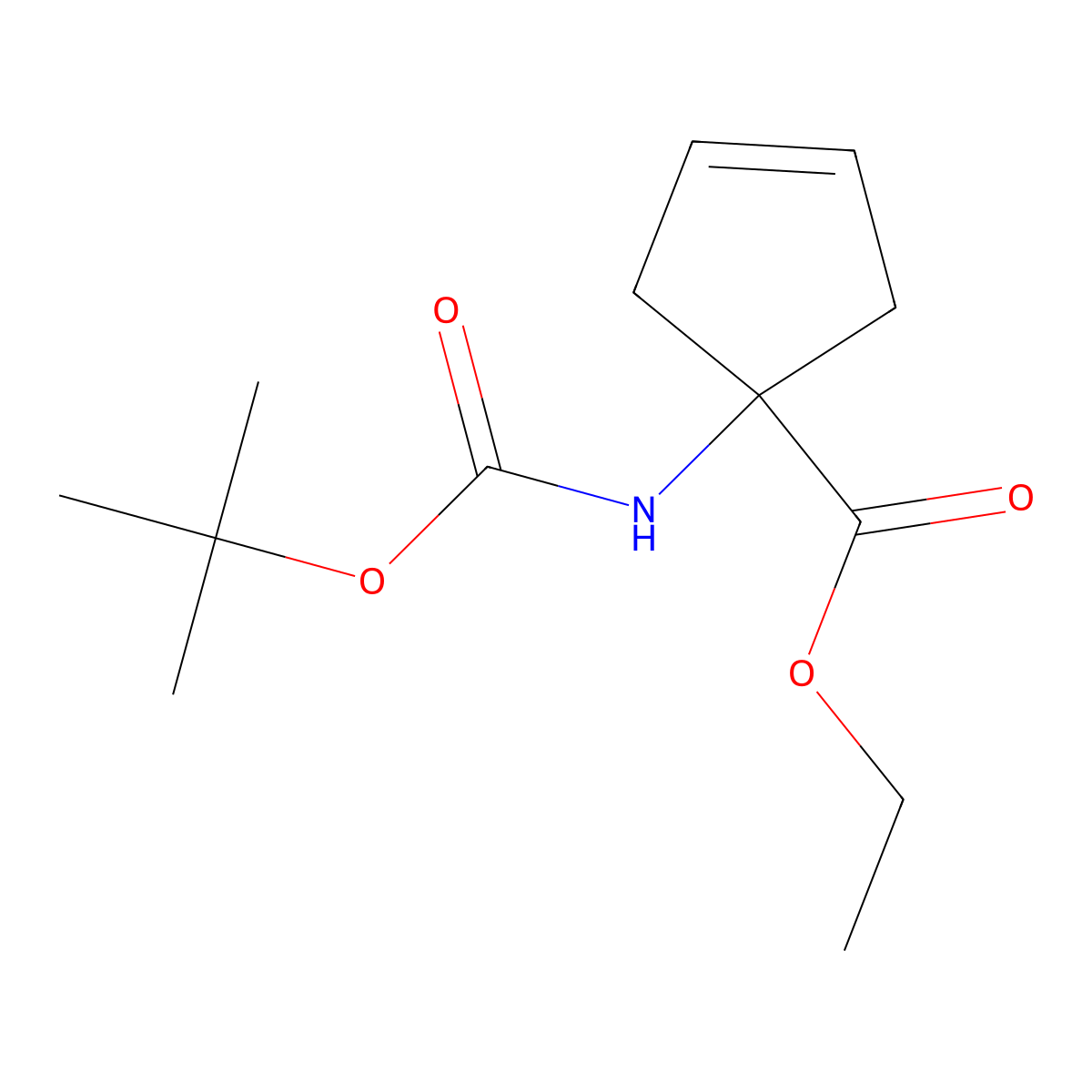 Ethyl 1-(boc-amino)-3-cyclopentenecarboxylate molecular structure, CAS 207729-00-8