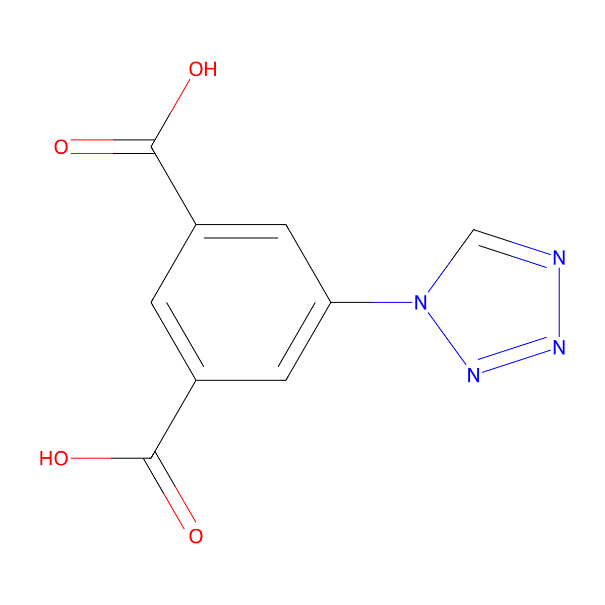 5-(1H-tetrazol-1-yl)isophthalic acid molecular structure, CAS 207730-78-7
