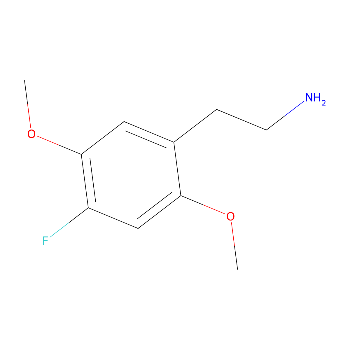 2,5-Dimethoxy-4-fluorophenethylamine molecular structure, CAS 207740-15-6