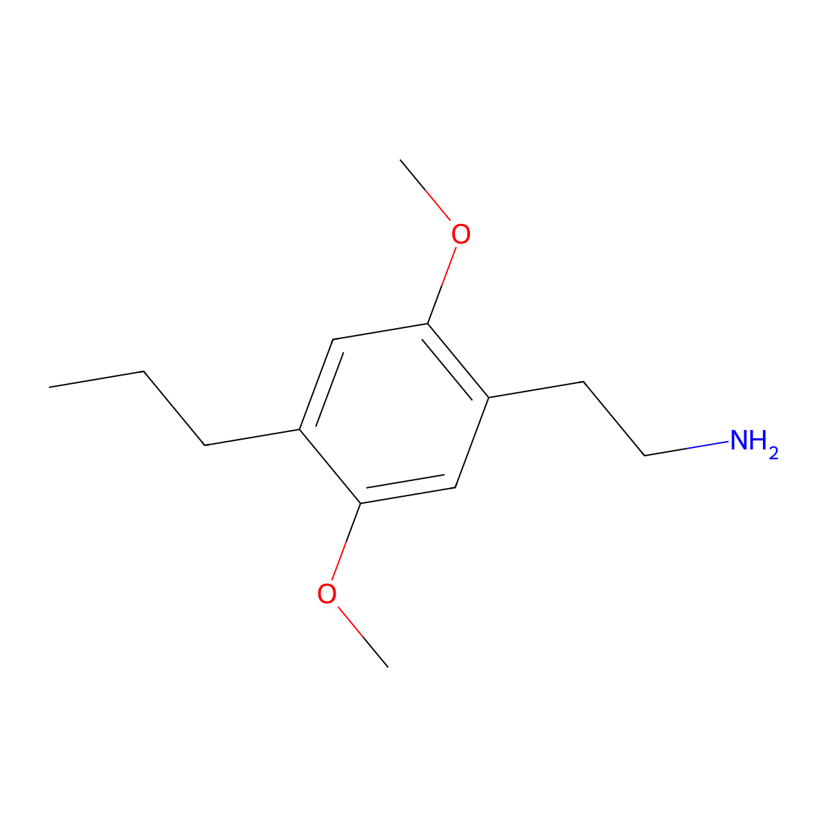 2,5-Dimethoxy-4-propylphenethylamine molecular structure, CAS 207740-22-5