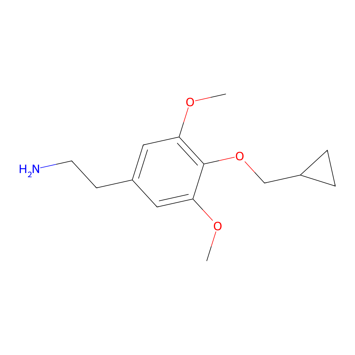 4-(Cyclopropylmethoxy)-3,5-dimethoxybenzeneethanamine molecular structure, CAS 207740-23-6