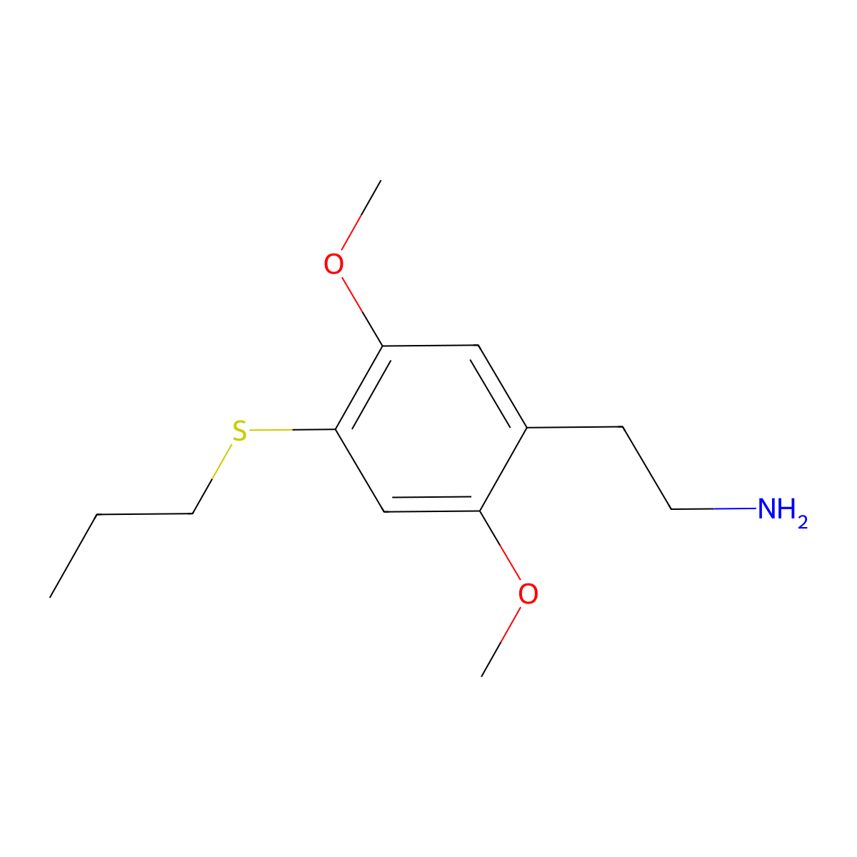 2,5-Dimethoxy-4-(n)-propylthiophenethylamine molecular structure, CAS 207740-26-9