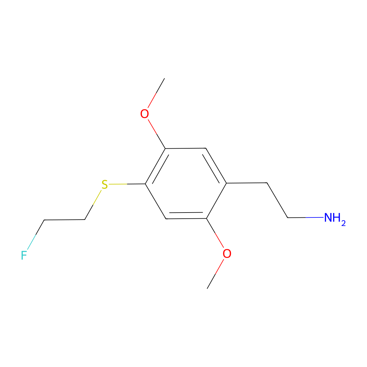 4-((2-Fluoroethyl)thio)-2,5-dimethoxybenzeneethanamine molecular structure, CAS 207740-33-8