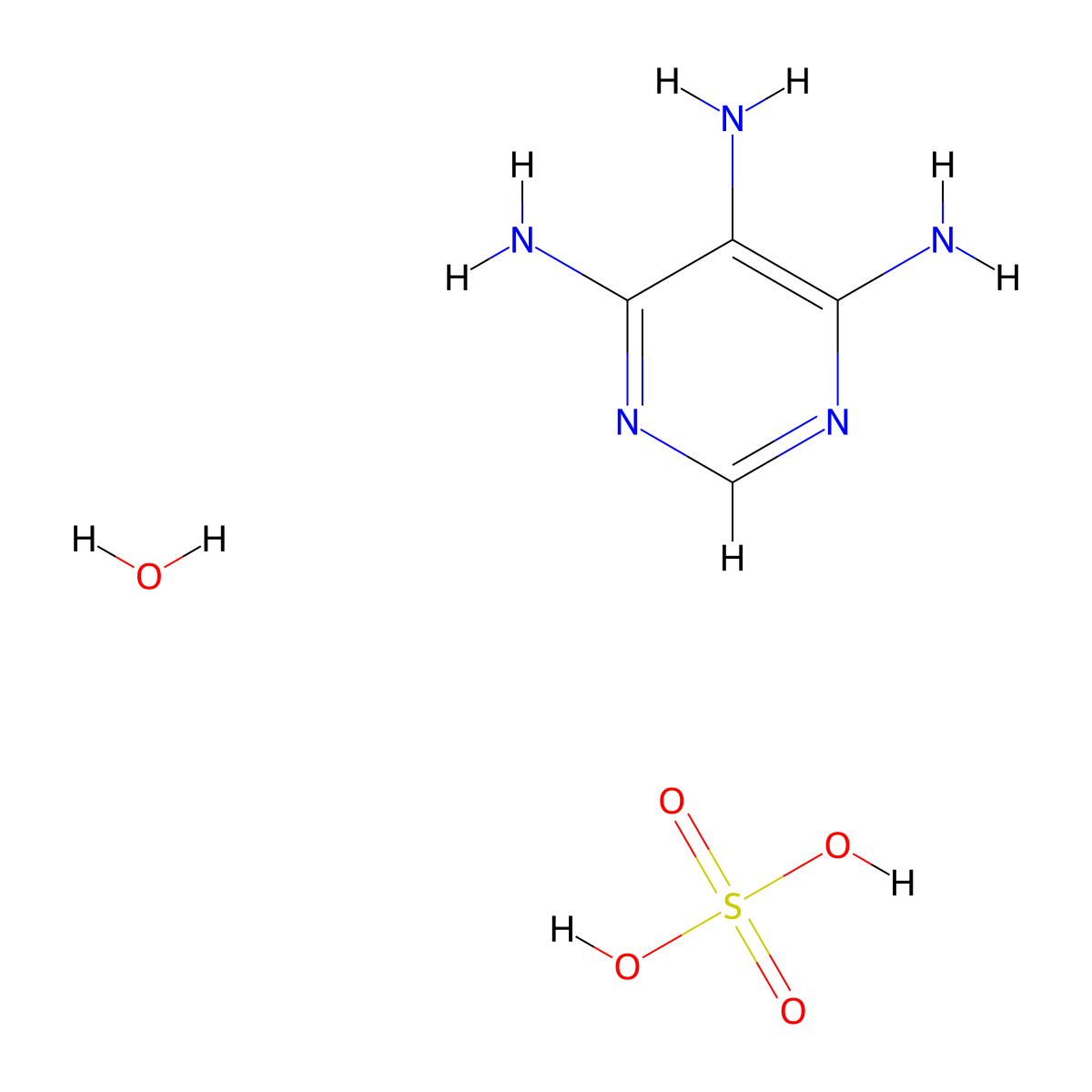 Pyrimidine, 4,5,6-triamino-, sulfate, hydrate molecular structure, CAS 207742-76-5