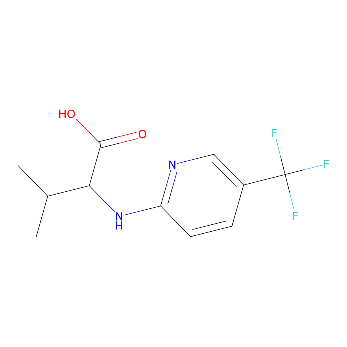 (S)-3-Methyl-2-((5-(trifluoromethyl)pyridin-2-yl)amino)butanoic acid molecular structure, CAS 207742-86-7