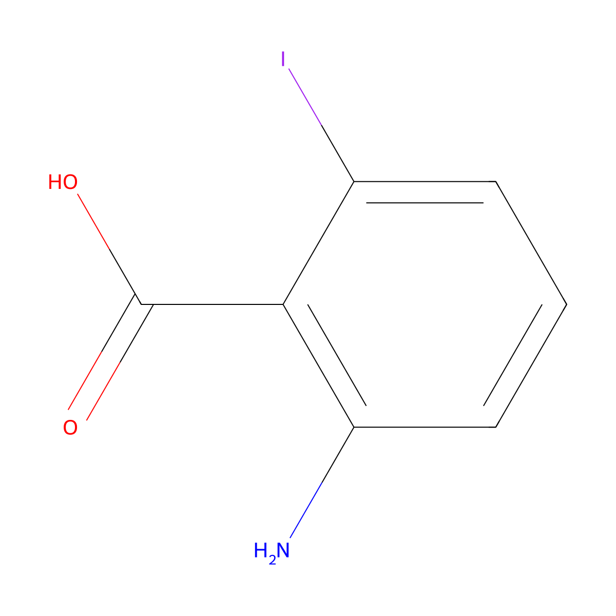 2-Amino-6-iodobenzoic acid molecular structure, CAS 20776-52-7