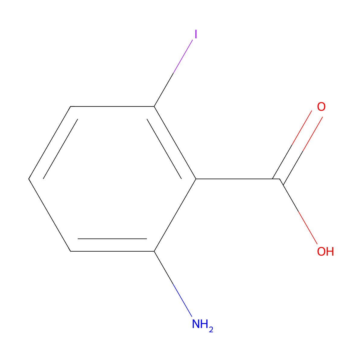 2-Amino-6-iodobenzoic acid molecular structure, CAS 20776-52-7