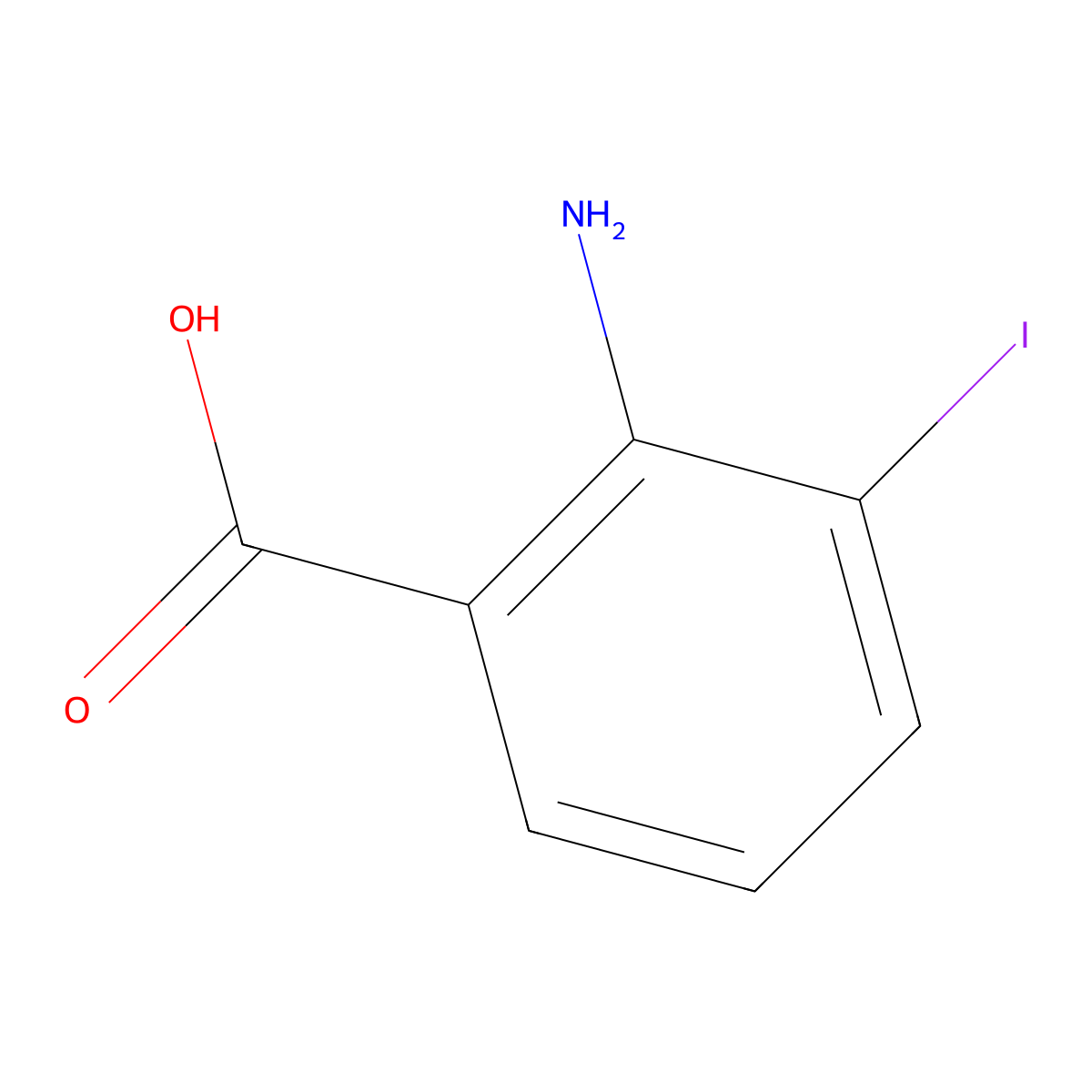 2-Amino-3-iodobenzoic acid molecular structure, CAS 20776-55-0
