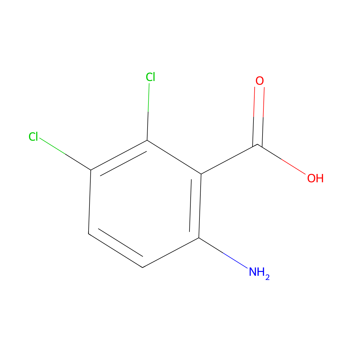 6-Amino-2,3-dichlorobenzoic acid molecular structure, CAS 20776-60-7
