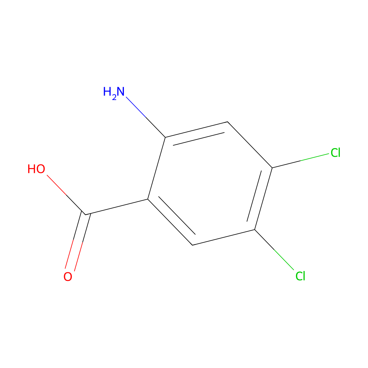2-Amino-4,5-dichlorobenzoic acid molecular structure, CAS 20776-61-8