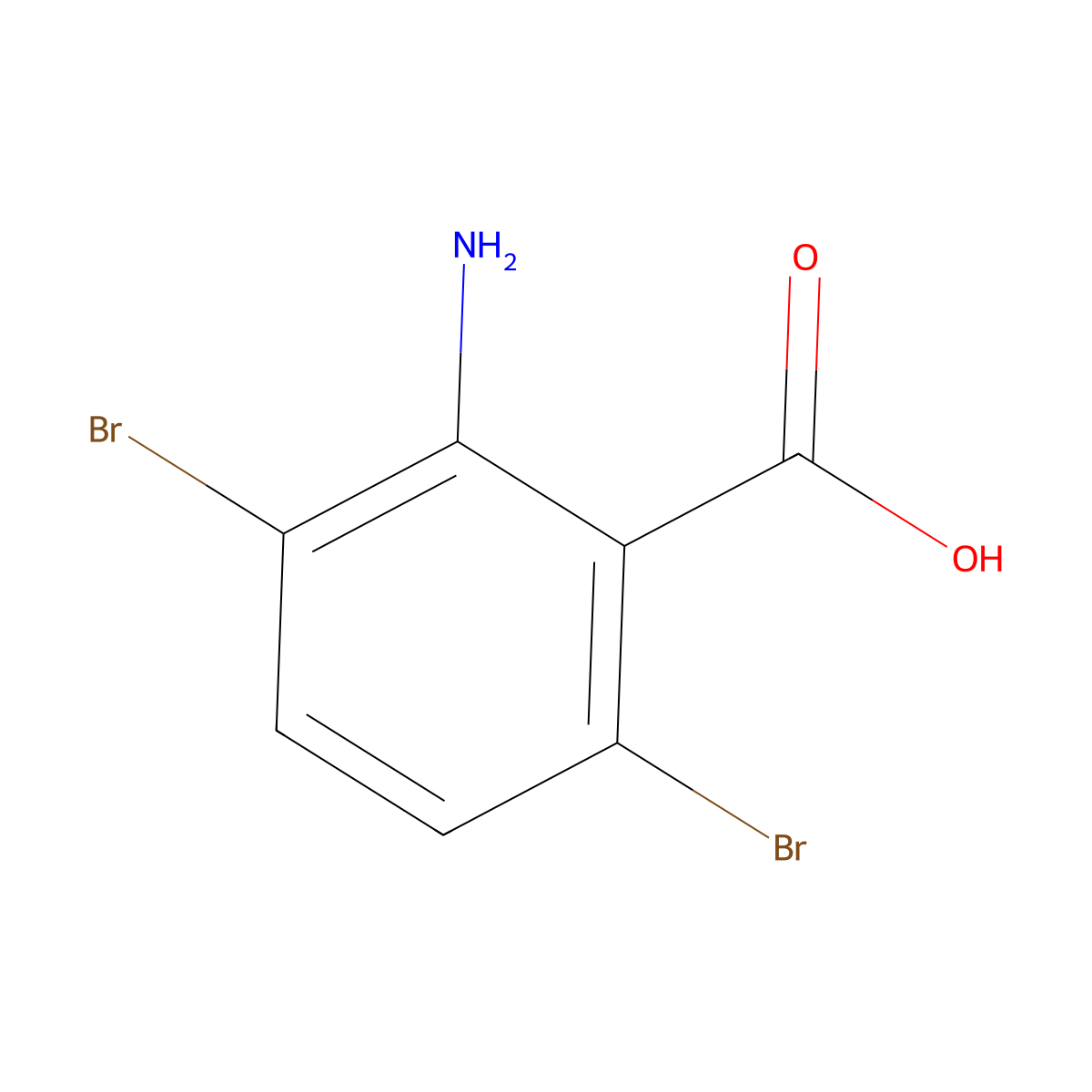 2-Amino-3,6-dibromobenzoic acid molecular structure, CAS 20776-66-3