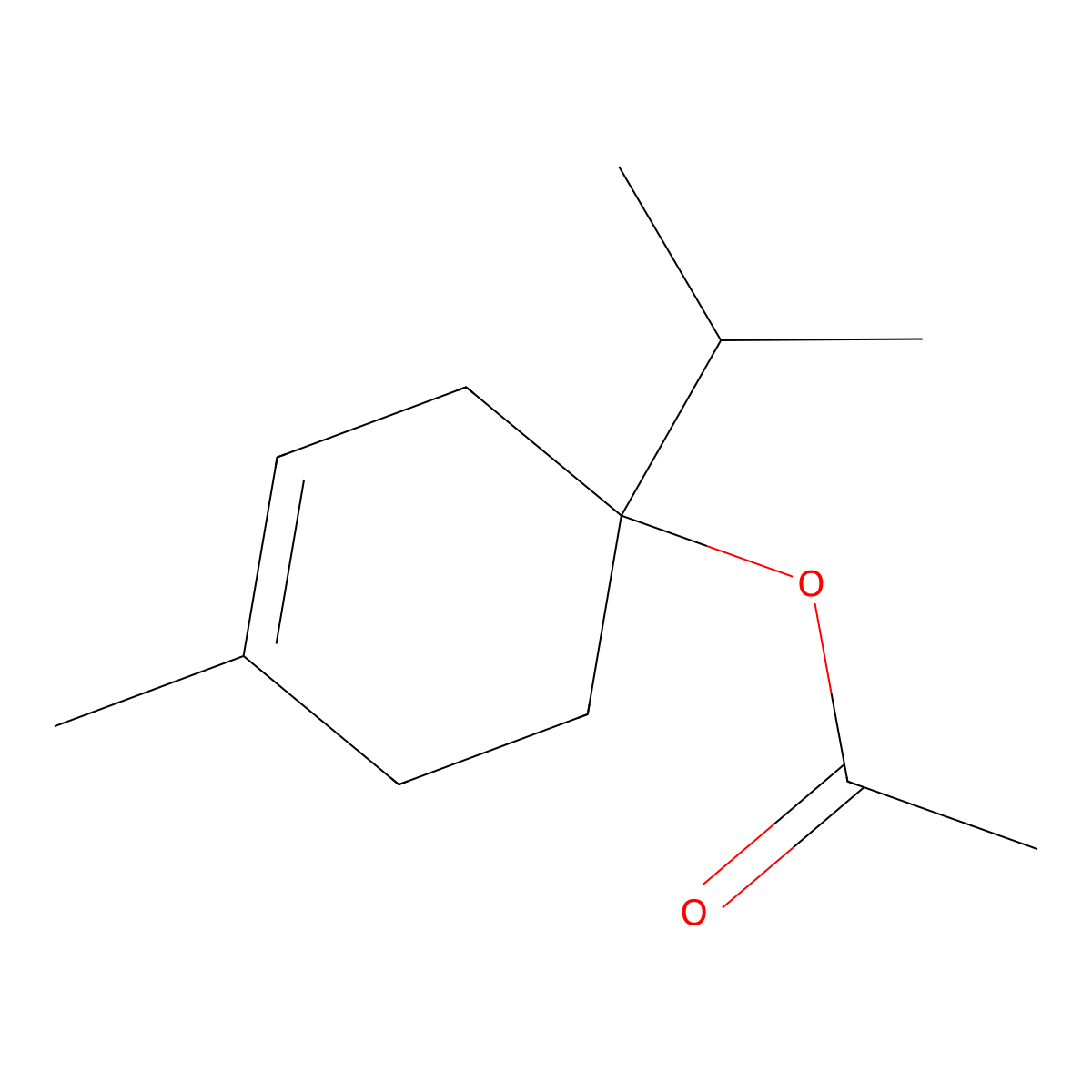 Terpinene 4-acetate molecular structure, CAS 20777-48-4