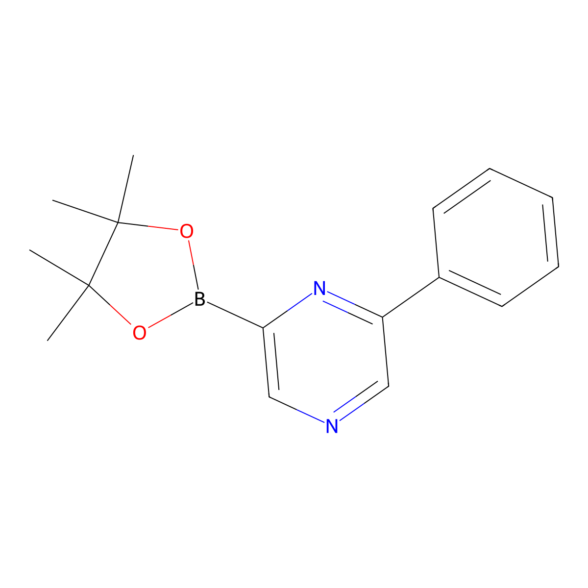 6-Phenylpyrazine-2-boronic acid pinacol ester molecular structure, CAS 2077892-17-0