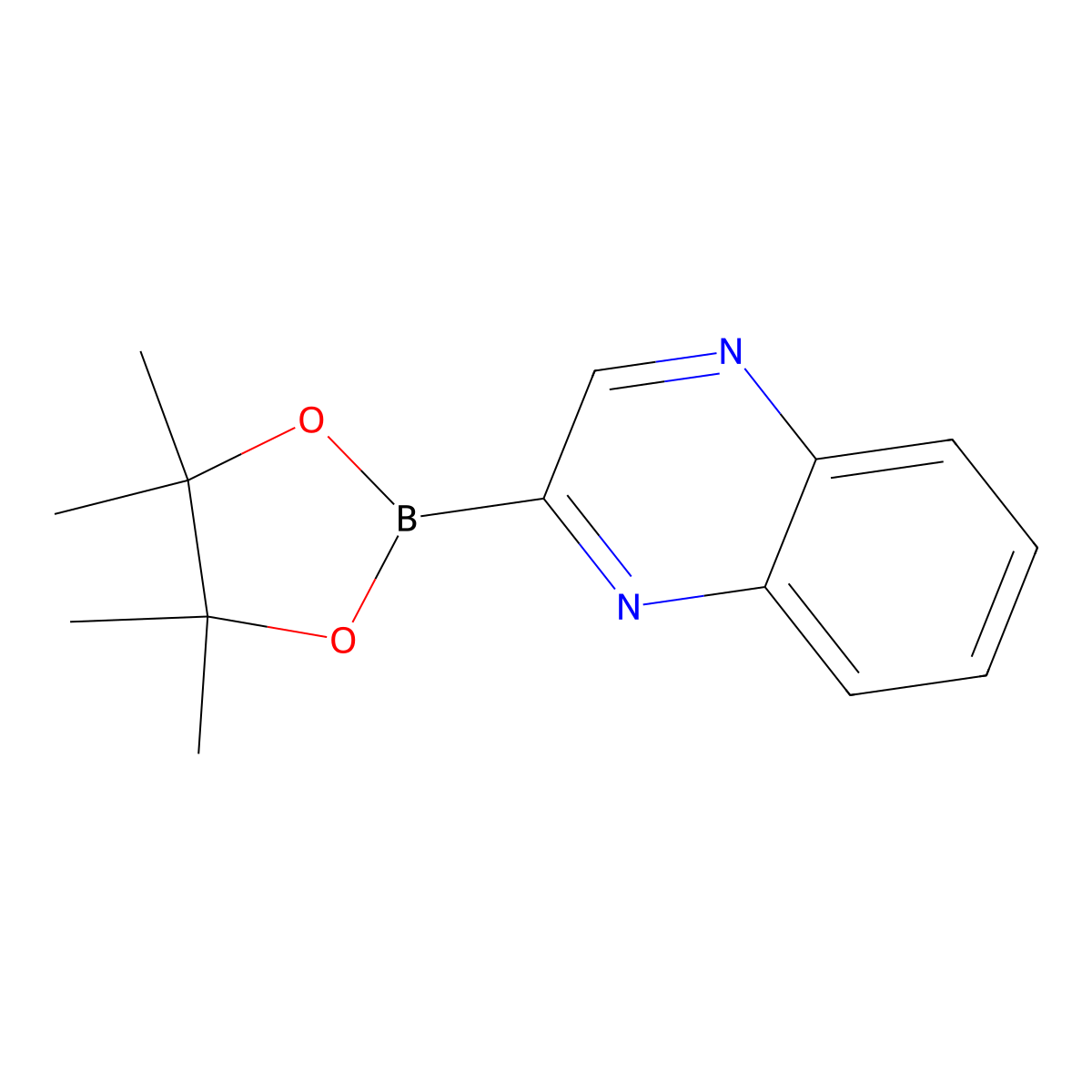 2-(4,4,5,5-Tetramethyl-1,3,2-dioxaborolan-2-yl)quinoxaline molecular structure, CAS 2077892-18-1