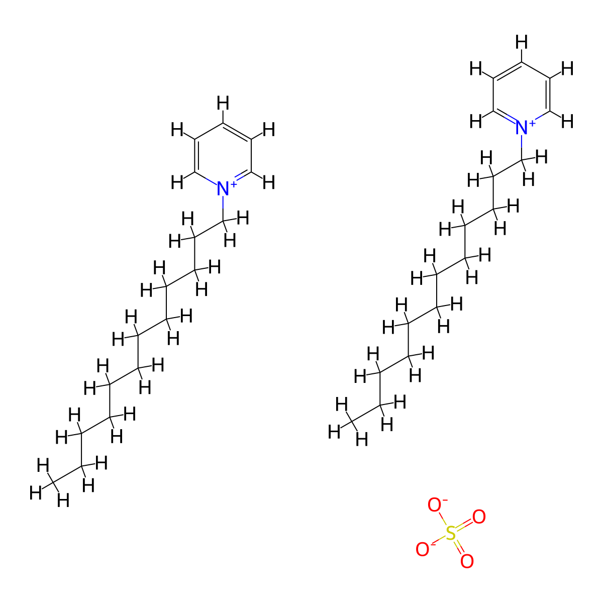 1-Dodecylpyridinium sulphate (2:1) molecular structure, CAS 20779-74-2