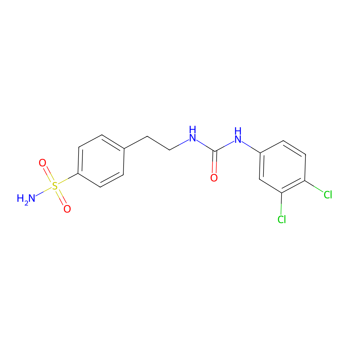 1-(3,4-Dichlorophenyl)-3-[2-(4-sulfamoylphenyl)ethyl]urea molecular structure, CAS 207795-76-4