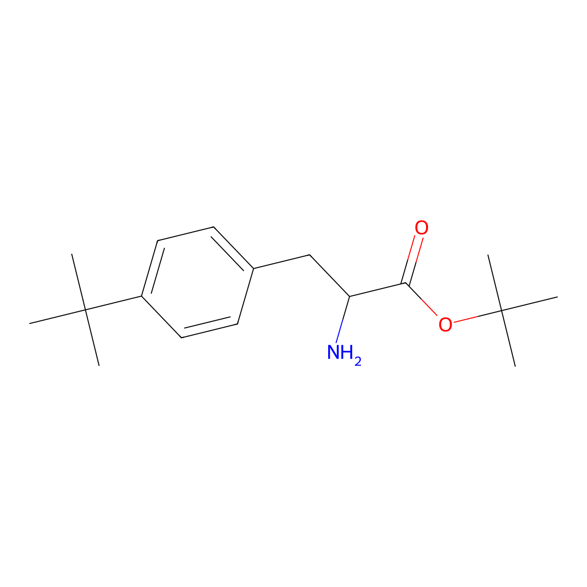 tert-butyl (2S)-2-amino-3-(4-tert-butylphenyl)propanoate molecular structure, CAS 2077956-26-2