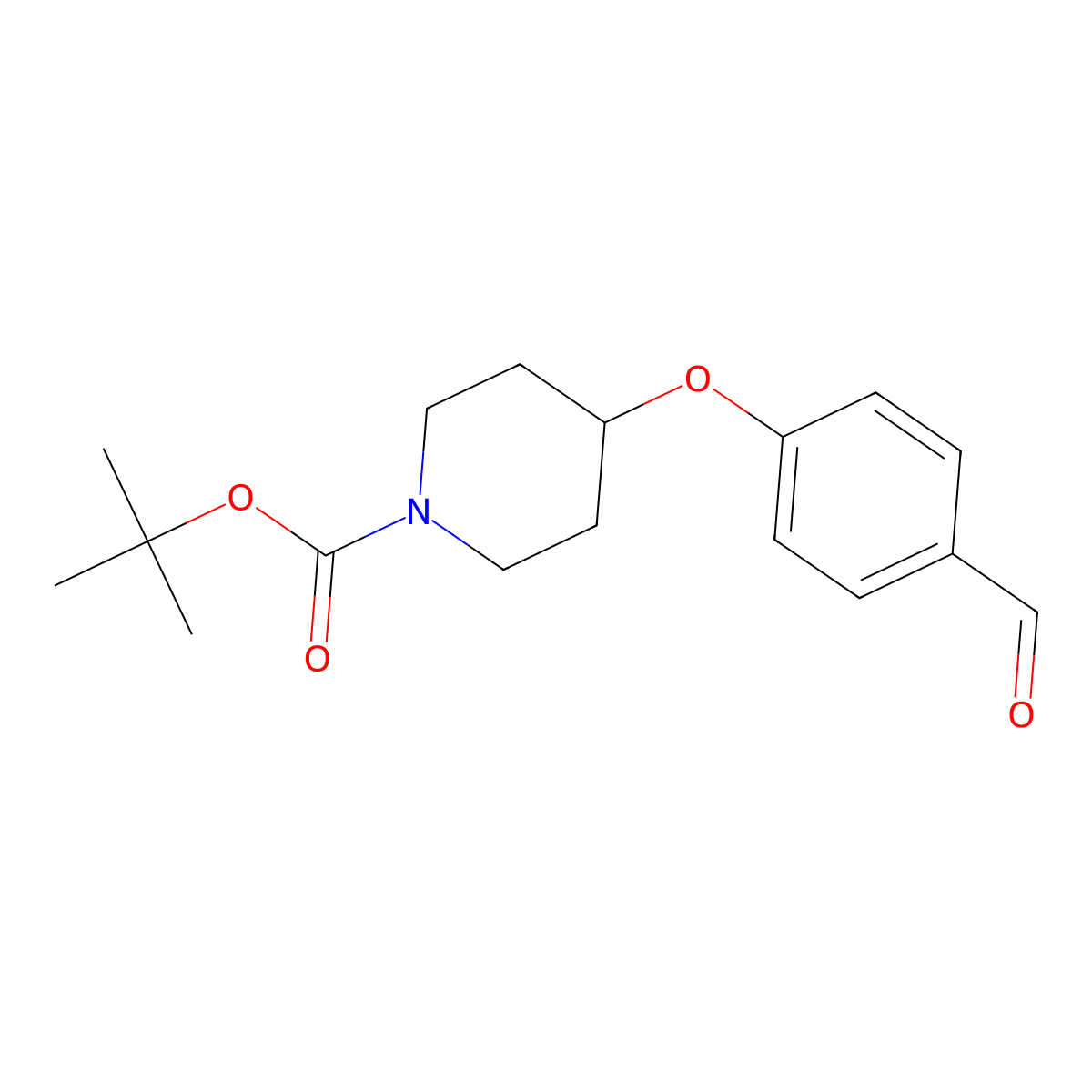 tert-Butyl 4-(4-formylphenoxy)piperidine-1-carboxylate molecular structure, CAS 207798-38-7