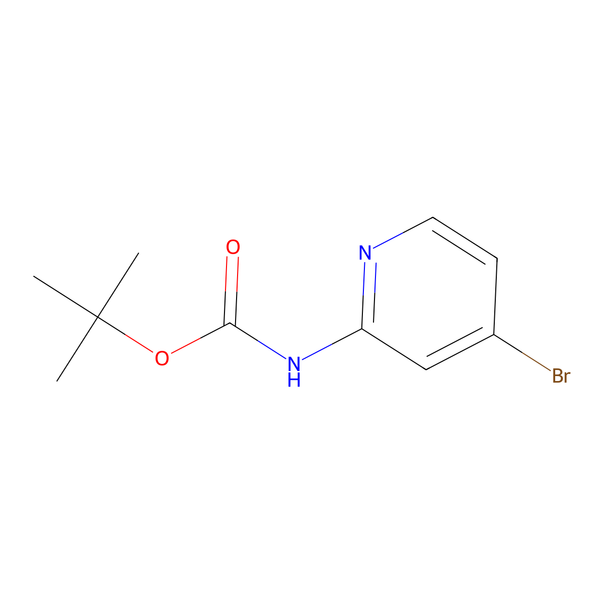 tert-butyl N-(4-bromopyridin-2-yl)carbamate molecular structure, CAS 207799-10-8