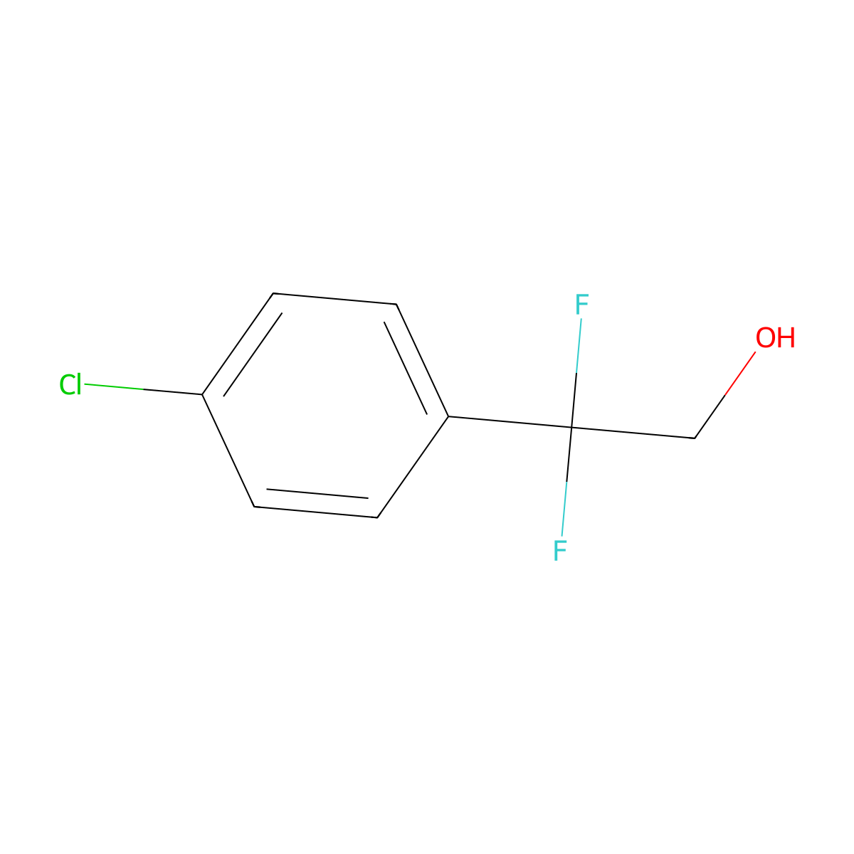 2-(4-Chlorophenyl)-2,2-difluoroethanol molecular structure, CAS 207799-86-8