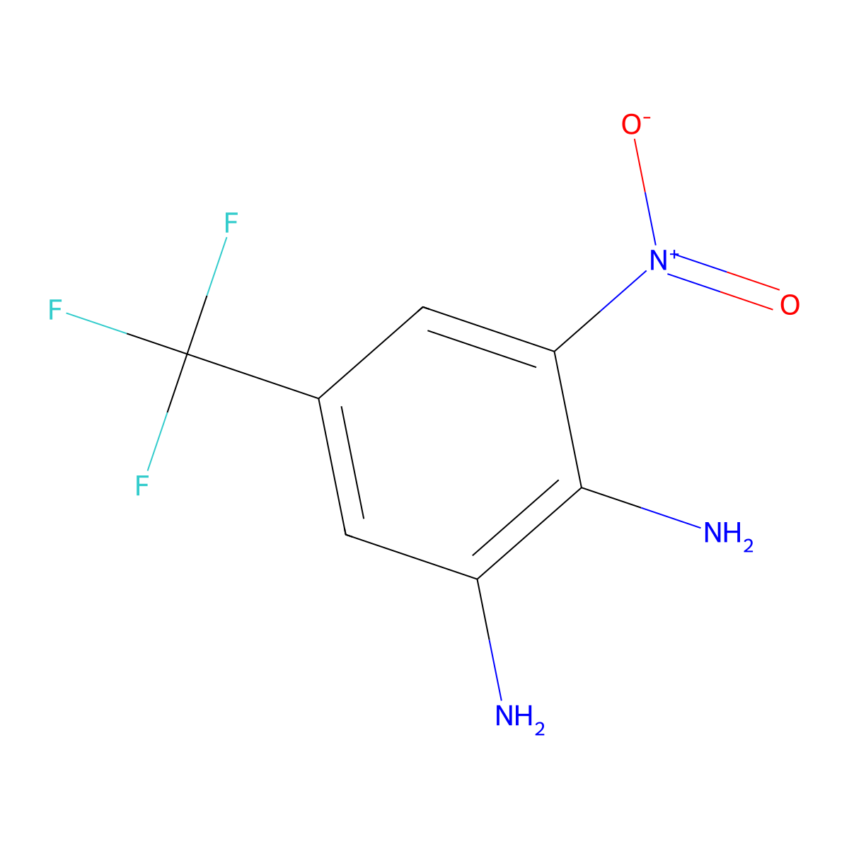 1,2-Benzenediamine, 3-nitro-5-(trifluoromethyl)- molecular structure, CAS 2078-01-5