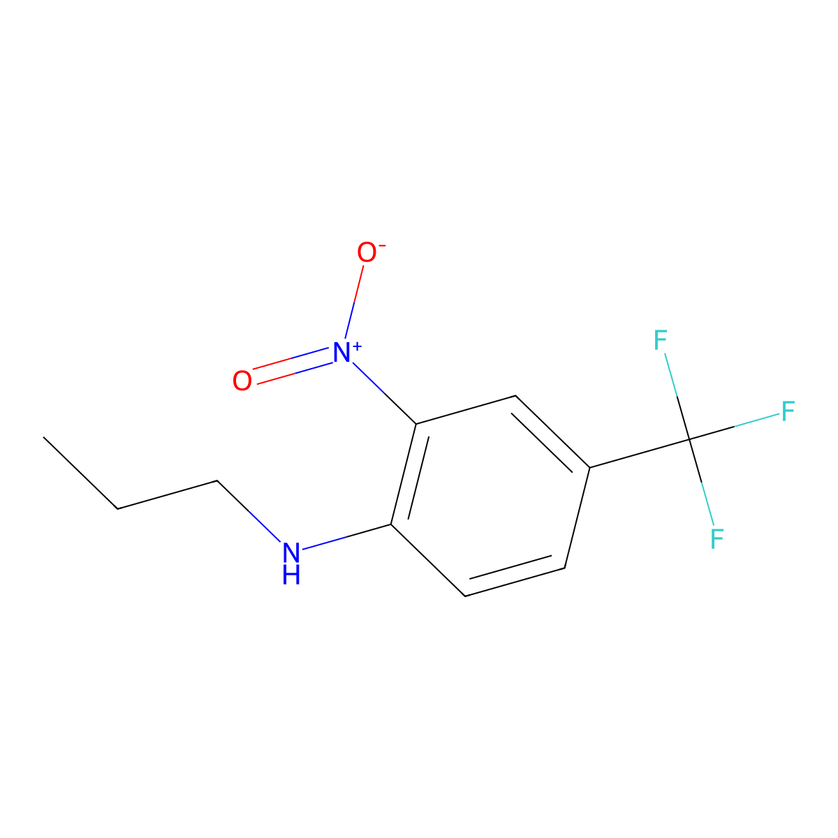 2-nitro-N-propyl-4-(trifluoromethyl)aniline molecular structure, CAS 2078-10-6