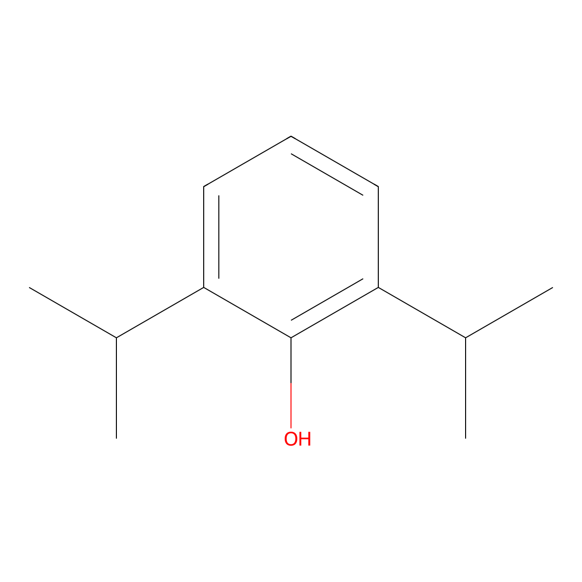 Propofol molecular structure, CAS 2078-54-8
