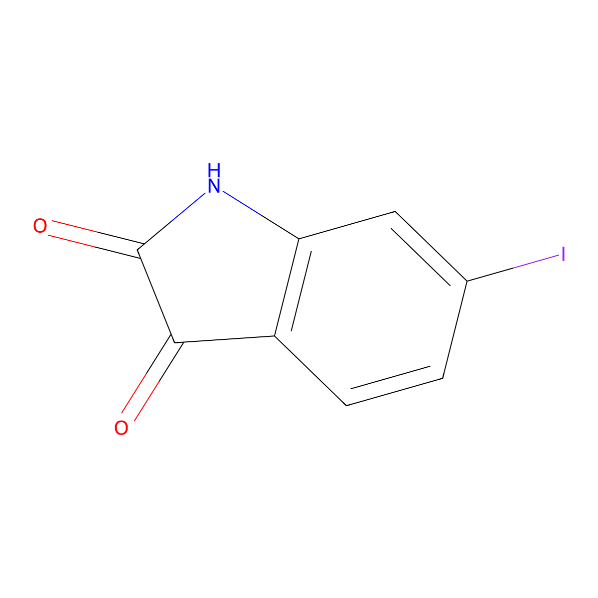 6-iodo-2,3-dihydro-1H-indole-2,3-dione molecular structure, CAS 20780-77-2