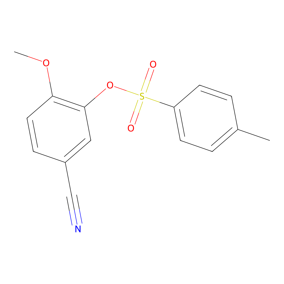 5-Cyano-2-methoxyphenyl 4-methylbenzene-1-sulfonate molecular structure, CAS 2078015-71-9