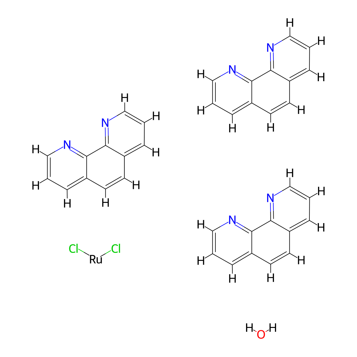 Dichlororuthenium--1,10-phenanthroline--water (1/3/1) molecular structure, CAS 207802-45-7