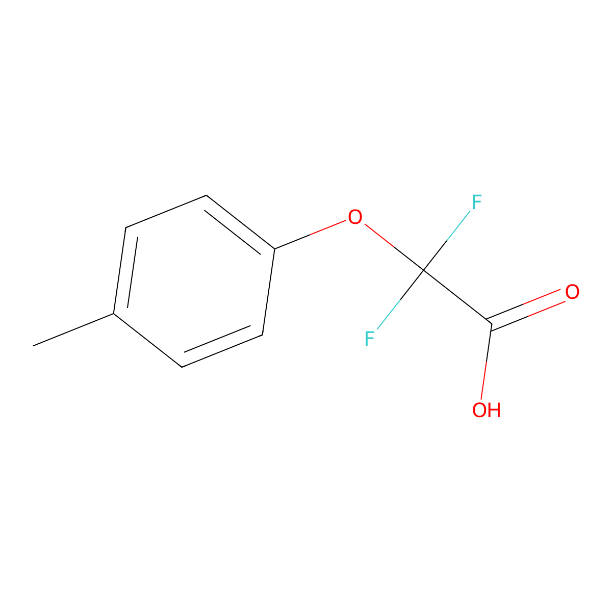 2,2-Difluoro-2-(4-methylphenoxy)acetic acid molecular structure, CAS 207803-79-0