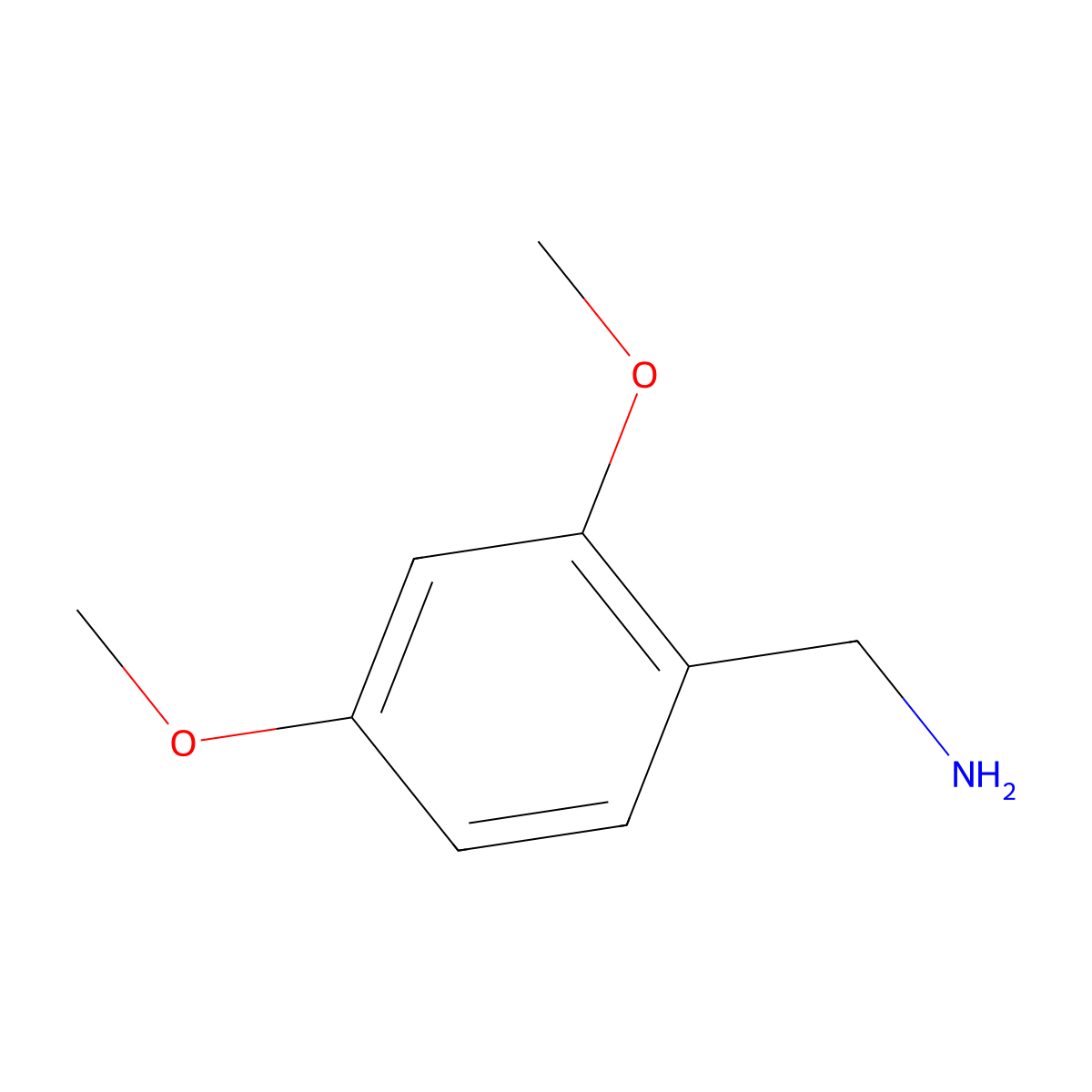 2,4-Dimethoxybenzylamine molecular structure, CAS 20781-20-8