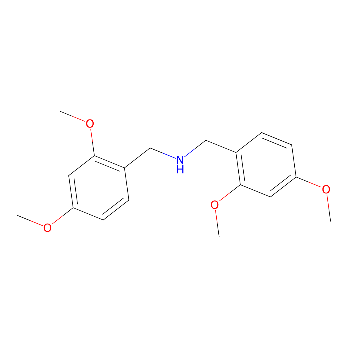 Bis(2,4-dimethoxybenzyl)amine molecular structure, CAS 20781-23-1