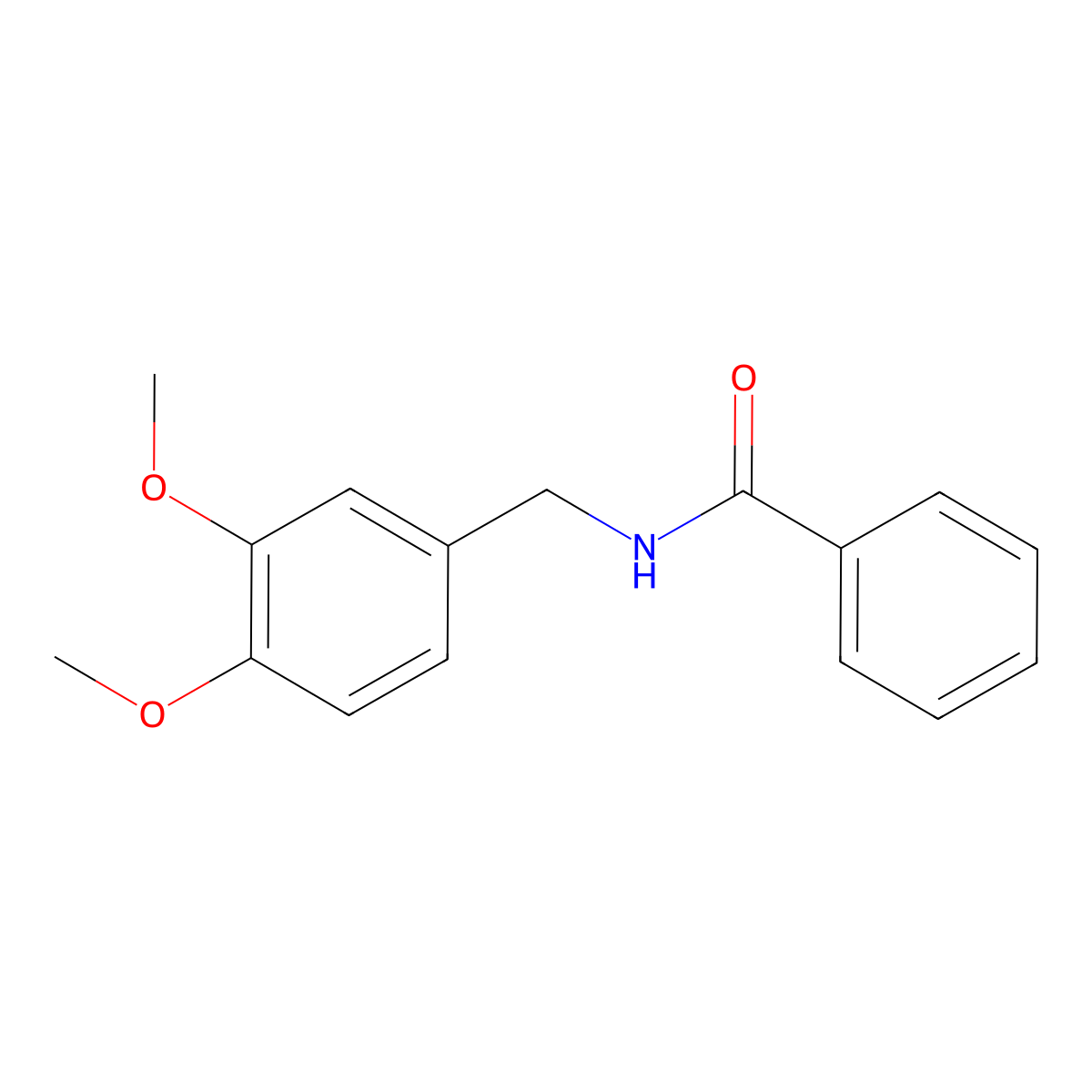 N-[(3,4-dimethoxyphenyl)methyl]benzamide molecular structure, CAS 20781-28-6
