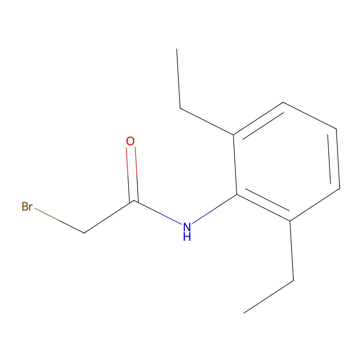 2-bromo-N-(2,6-diethylphenyl)acetamide molecular structure, CAS 20781-88-8