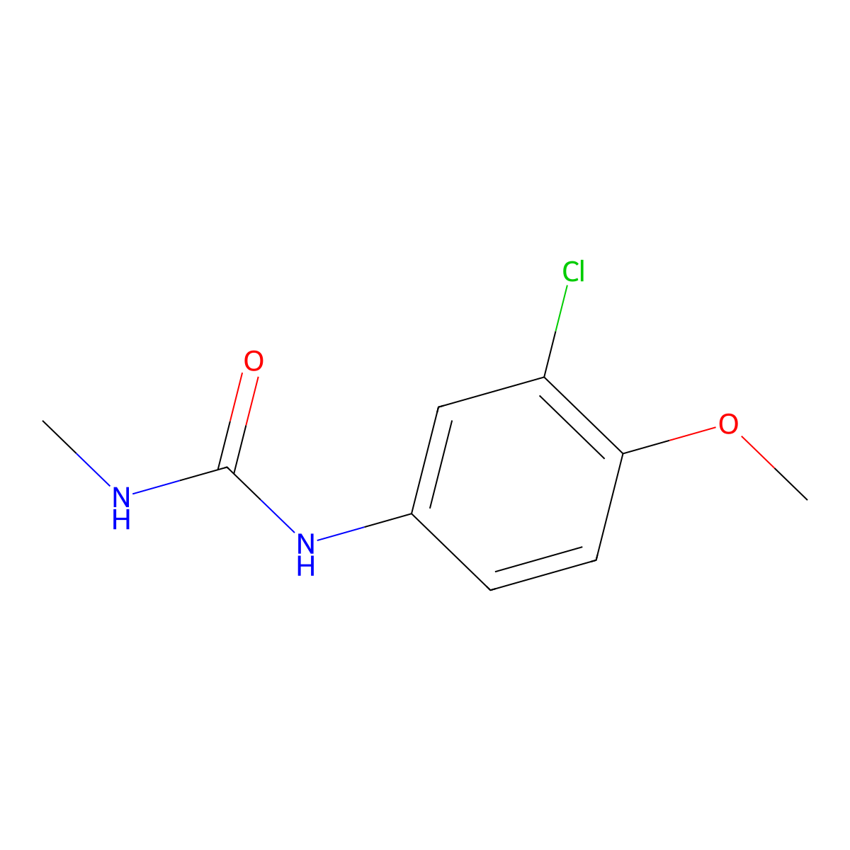 Urea, N-(3-chloro-4-methoxyphenyl)-N'-methyl- molecular structure, CAS 20782-57-4