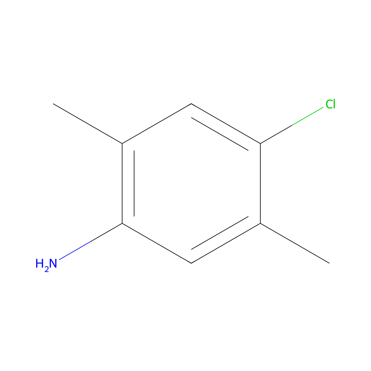 4-Chloro-2,5-dimethylaniline molecular structure, CAS 20782-94-9